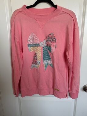 NWOT Simply Southern Katina Patchwork Bow Crewneck XS